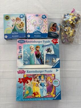Ravensburger Disney Princess & Frozen Puzzle Bundle - Blue, Pink, Aqua